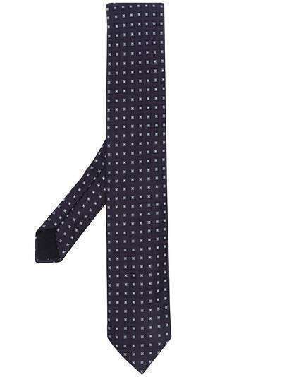 Corneliani галстук с геометричной вышивкой