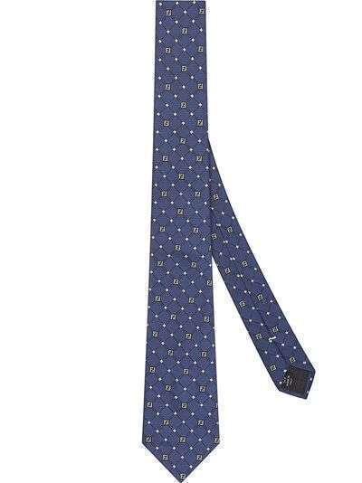 Fendi галстук с узором аргайл и логотипом