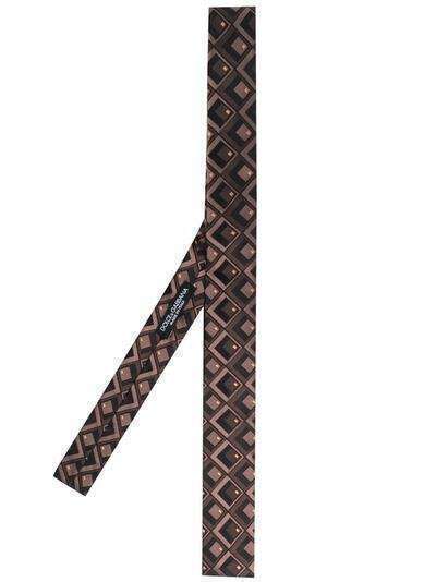 Dolce & Gabbana шелковый галстук с геометричным принтом