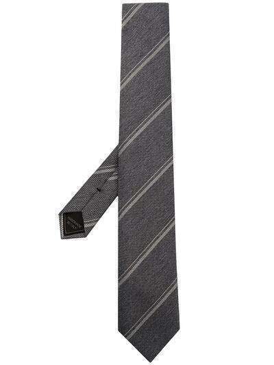 Brioni шелковый галстук Regimental в полоску