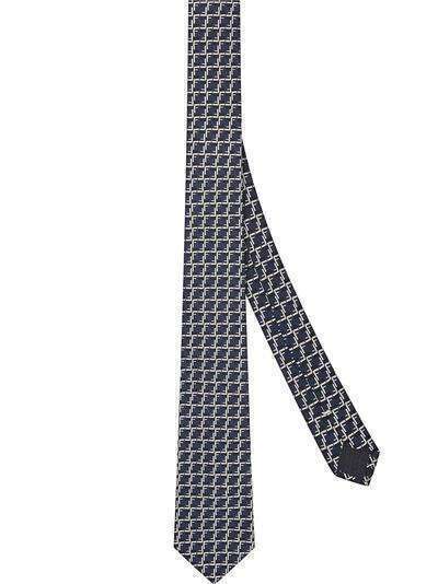 Fendi жаккардовый галстук с логотипом FF