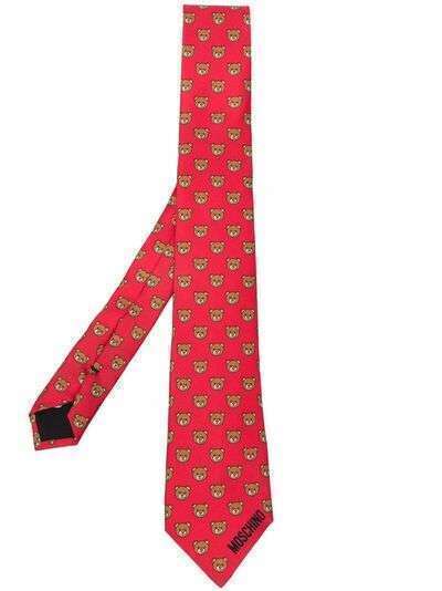 Moschino шелковый галстук с узором Teddy Bear