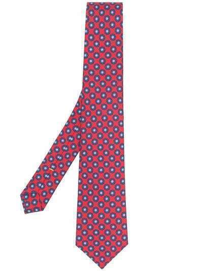 Canali жаккардовый галстук с цветочным узором
