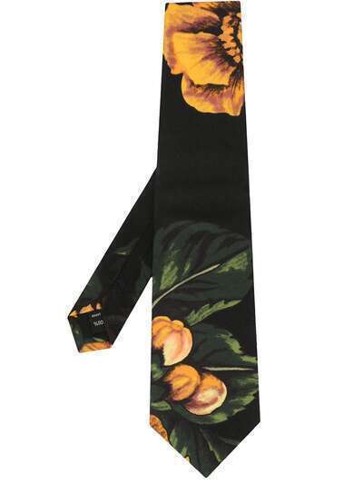 Yohji Yamamoto галстук с цветочным принтом