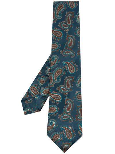 Kiton шелковый галстук с узором пейсли