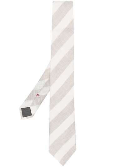 Brunello Cucinelli полосатый галстук с заостренным концом