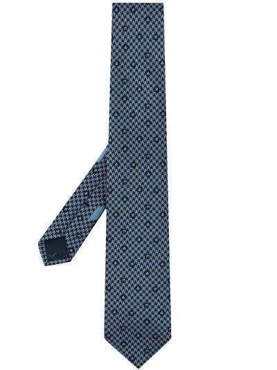 Salvatore Ferragamo жаккардовый шелковый галстук с декором Gancini
