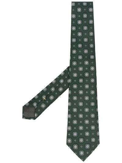 Canali шелковый галстук с цветочным принтом