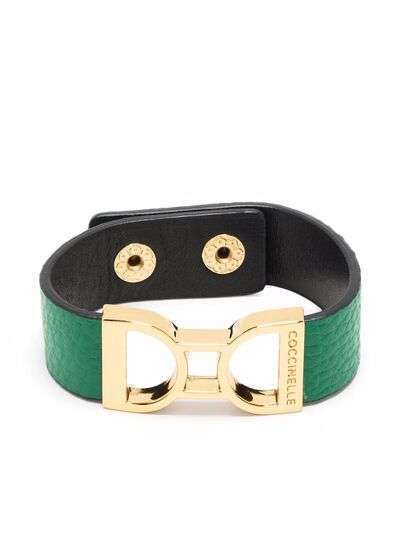Coccinelle logo-buckle leather bracelet