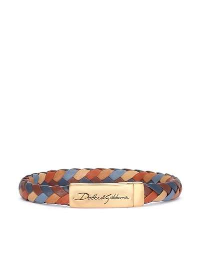 Dolce & Gabbana плетеный браслет с логотипом