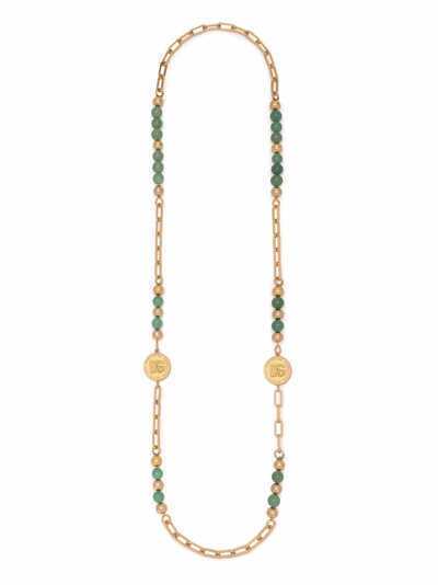 Dolce & Gabbana beaded chain logo necklace