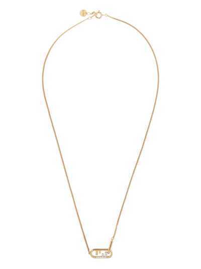 Fendi O'Lock crystal embellished necklace