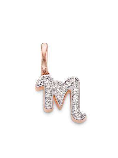 Monica Vinader подвеска в форме буквы M с бриллиантами