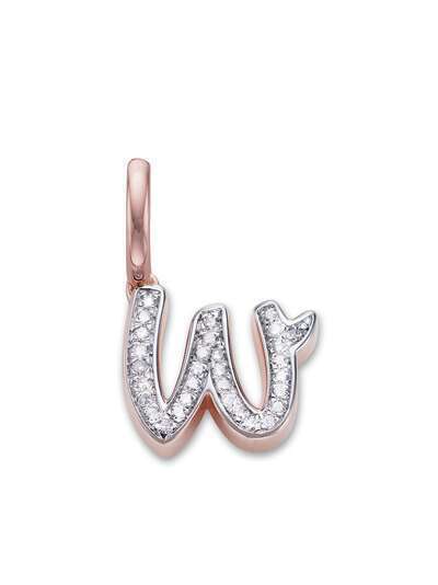 Monica Vinader подвеска в форме буквы W с бриллиантами