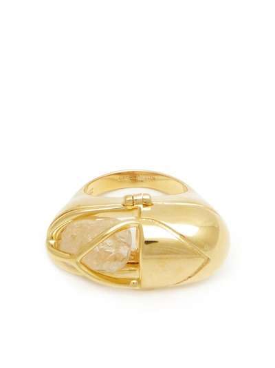 Capsule Eleven кольцо из позолоченного серебра с кристаллами и турмалином