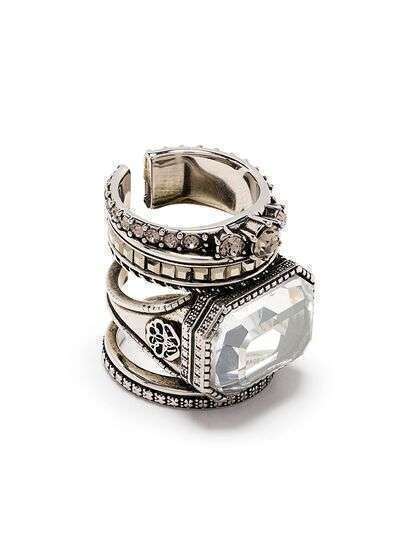 Alexander McQueen наборное кольцо с кристаллами