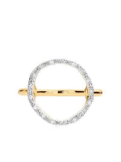 Monica Vinader кольцо Riva из желтого золота с бриллиантами