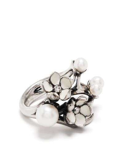 Shaun Leane кольцо Cherry Blossom с бриллиантами и жемчугом