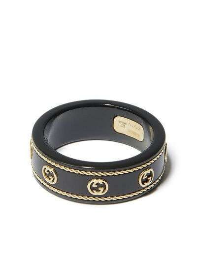 Gucci кольцо из желтого золота с логотипом Interlocking G