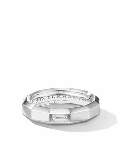 David Yurman кольцо Faceted из белого золота с бриллиантами