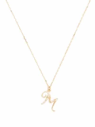 Alex Monroe колье Enchanted Twig Alphabet M из желтого золота