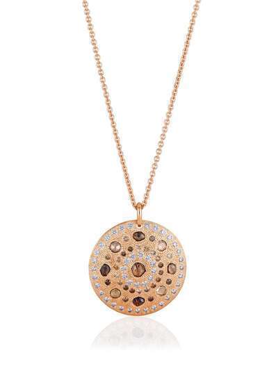 De Beers Jewellers цепочка с подвеской Talisman Large Medal из розового золота с бриллиантами