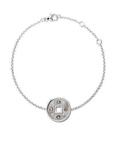 De Beers Jewellers 18kt white gold Talisman Lucky Coin diamond bracelet