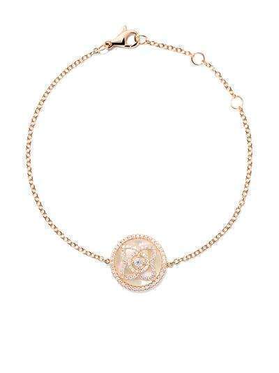 De Beers 18kt rose gold Enchanted Lotus Mother-of-Pearl diamond bracelet