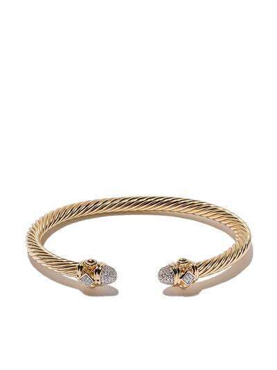 David Yurman 18kt yellow gold Renaissance diamond cuff bracelet