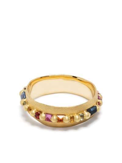 Polly Wales кольцо из желтого золота с сапфирами