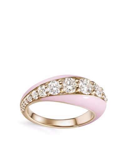 Melissa Kaye кольцо Remi из розового золота с эмалью и бриллиантами