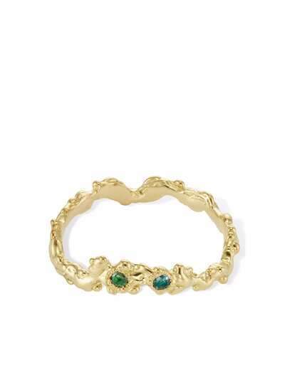 Clio Saskia кольцо Fucus Seaweed из желтого золота с сапфирами