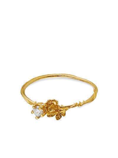 Alex Monroe кольцо Rosa Noisette из желтого золота с бриллиантами