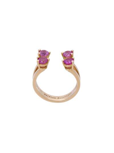 Delfina Delettrez фаланговое кольцо '4 Dots' с розовыми сапфирами