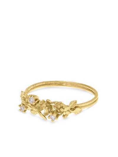 Alex Monroe кольцо Beekeeper из желтого золота с бриллиантом