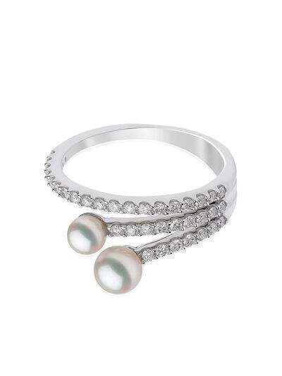 Yoko London кольцо Sleek из белого золота с жемчугом и бриллиантами