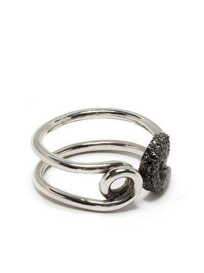 Ileana Makri кольцо Safety Pin из белого золота с бриллиантами