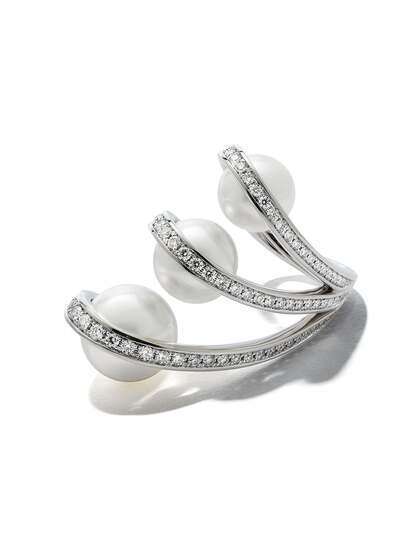 TASAKI кольцо из белого золота с жемчугом и бриллиантами