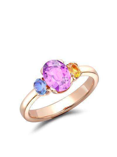 Pragnell кольцо Rainbow Fancy из розового золота с сапфиром