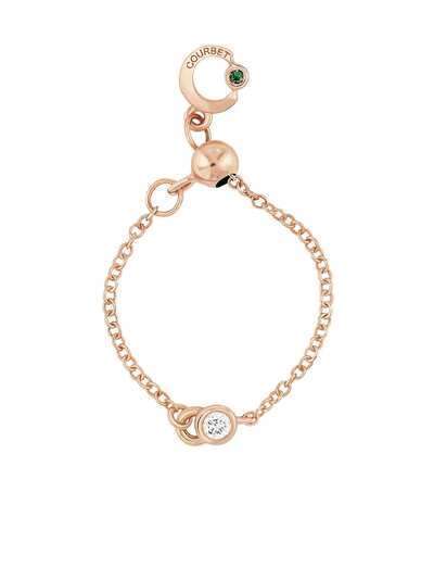 Courbet регулируемое цепочное кольцо CO из розового золота с бриллиантом