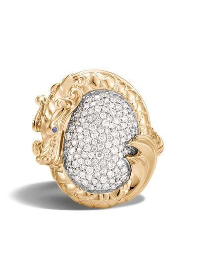 John Hardy кольцо Legends Naga из желтого золота с бриллиантами