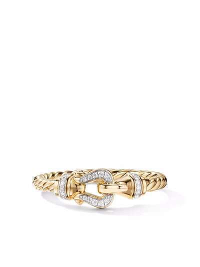 David Yurman кольцо Petite Buckle из желтого золота с бриллиантами