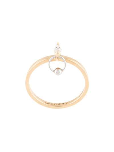 Delfina Delettrez кольцо Two In One из желтого золота с бриллиантом