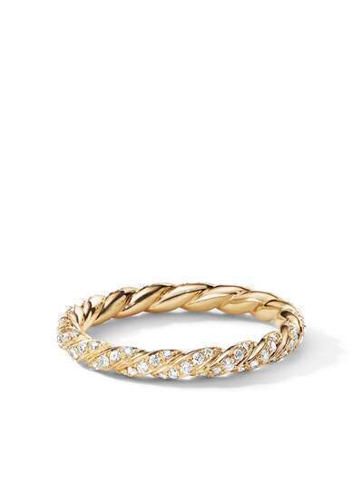 David Yurman кольцо Petit из желтого золота с бриллиантами