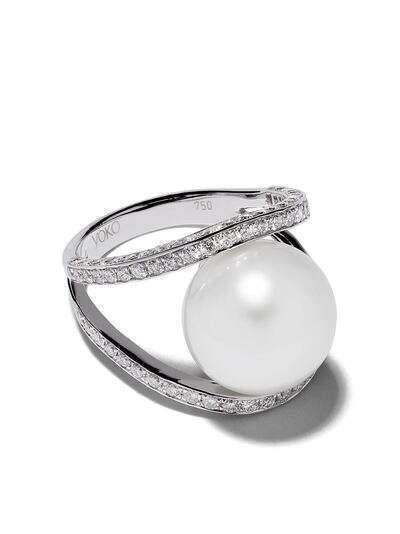 Yoko London кольцо Novus из белого золота с жемчугом и бриллиантами