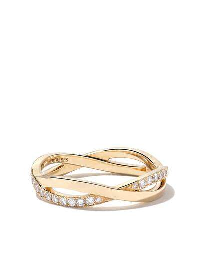 De Beers Jewellers 18kt yellow gold Infinity half pave diamond band