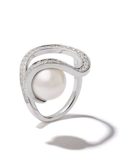 TASAKI кольцо Aurora из белого золота с жемчугом и бриллиантами