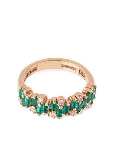 Suzanne Kalan кольцо из розового золота с изумрудами