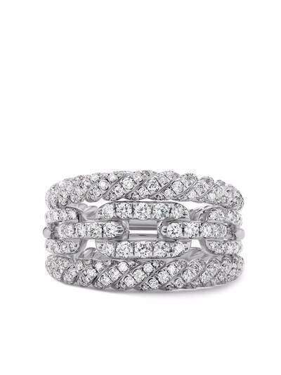 David Yurman кольцо Stax из белого золота с бриллиантами