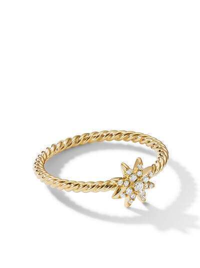 David Yurman кольцо Starburst из желтого золота с бриллиантами